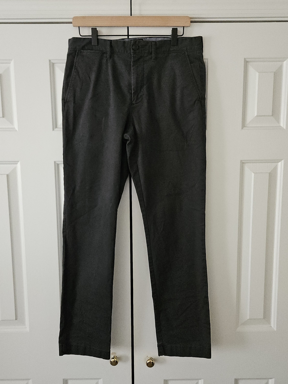 J.CREW Men's Gray Stretch Twill 770 Straight Leg Chino Pants Flat Front 31
